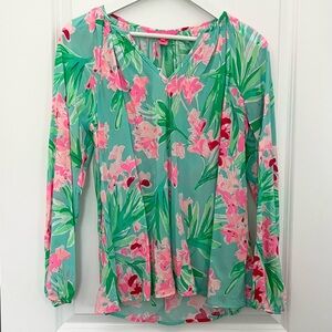 Lilly Pulitzer Willa Top - Aqua Al Freso Isn’t She Lovely